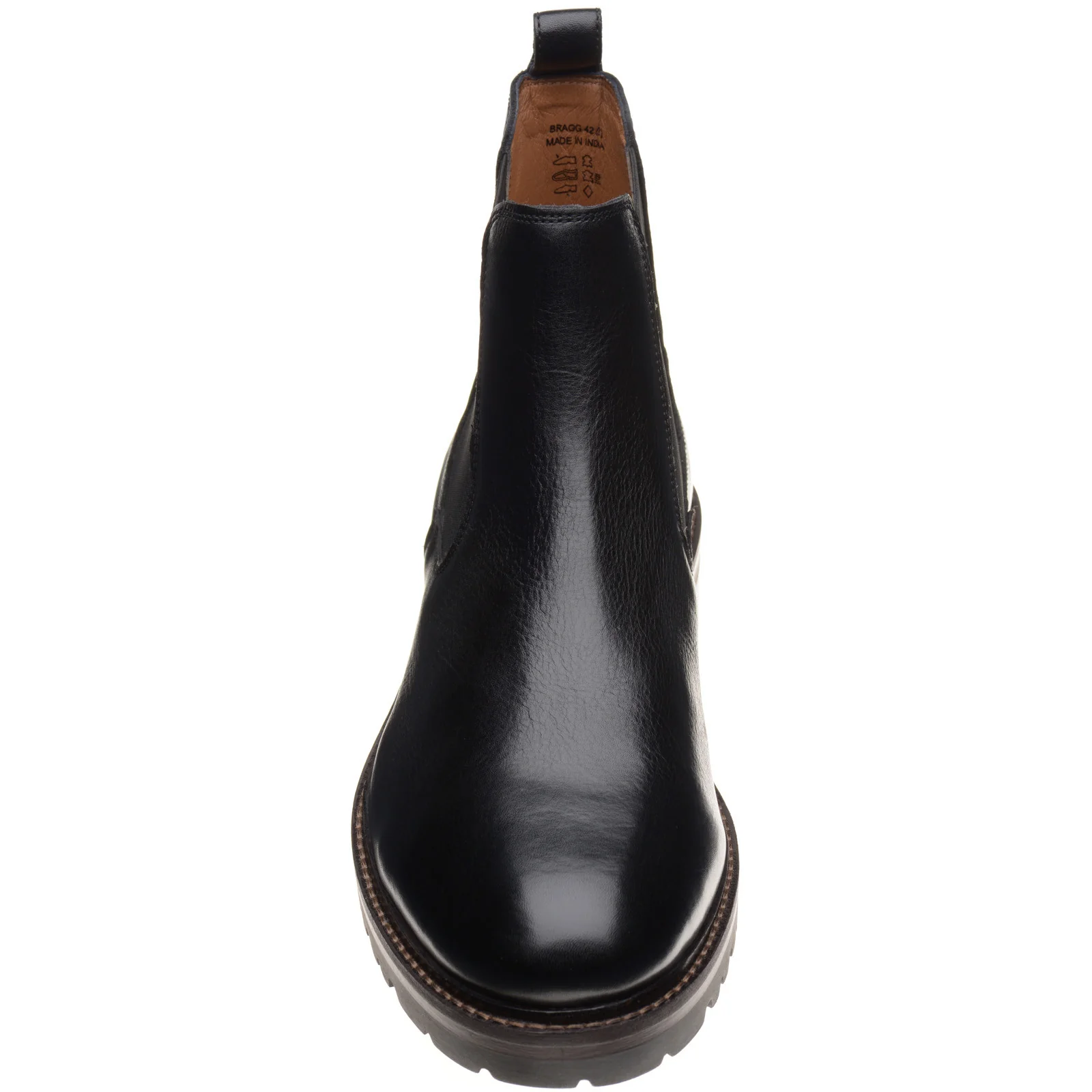Herring Bragg mens rubber-soled Chelsea boots in black grain - Image 2