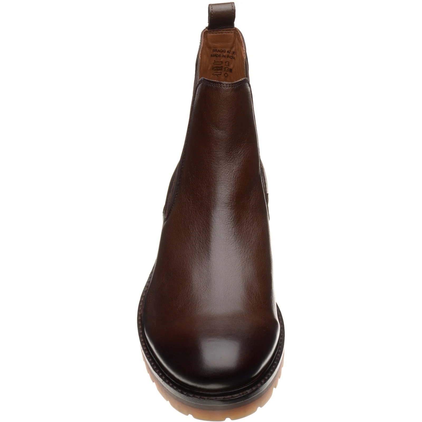 Herring Bragg mens rubber-soled Chelsea boots in brown grain - Image 2