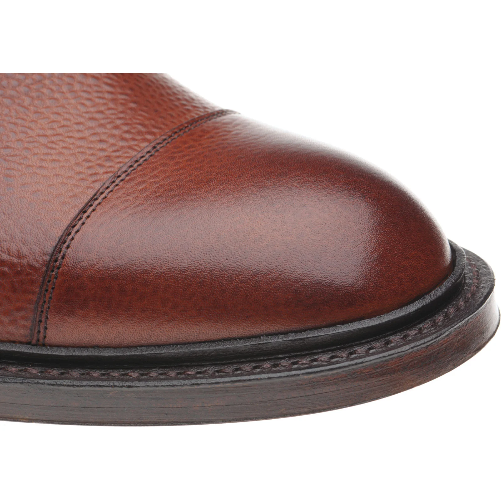 Herring Braybrooke mens double monk shoes in dark leaf grain (second) - Image 5