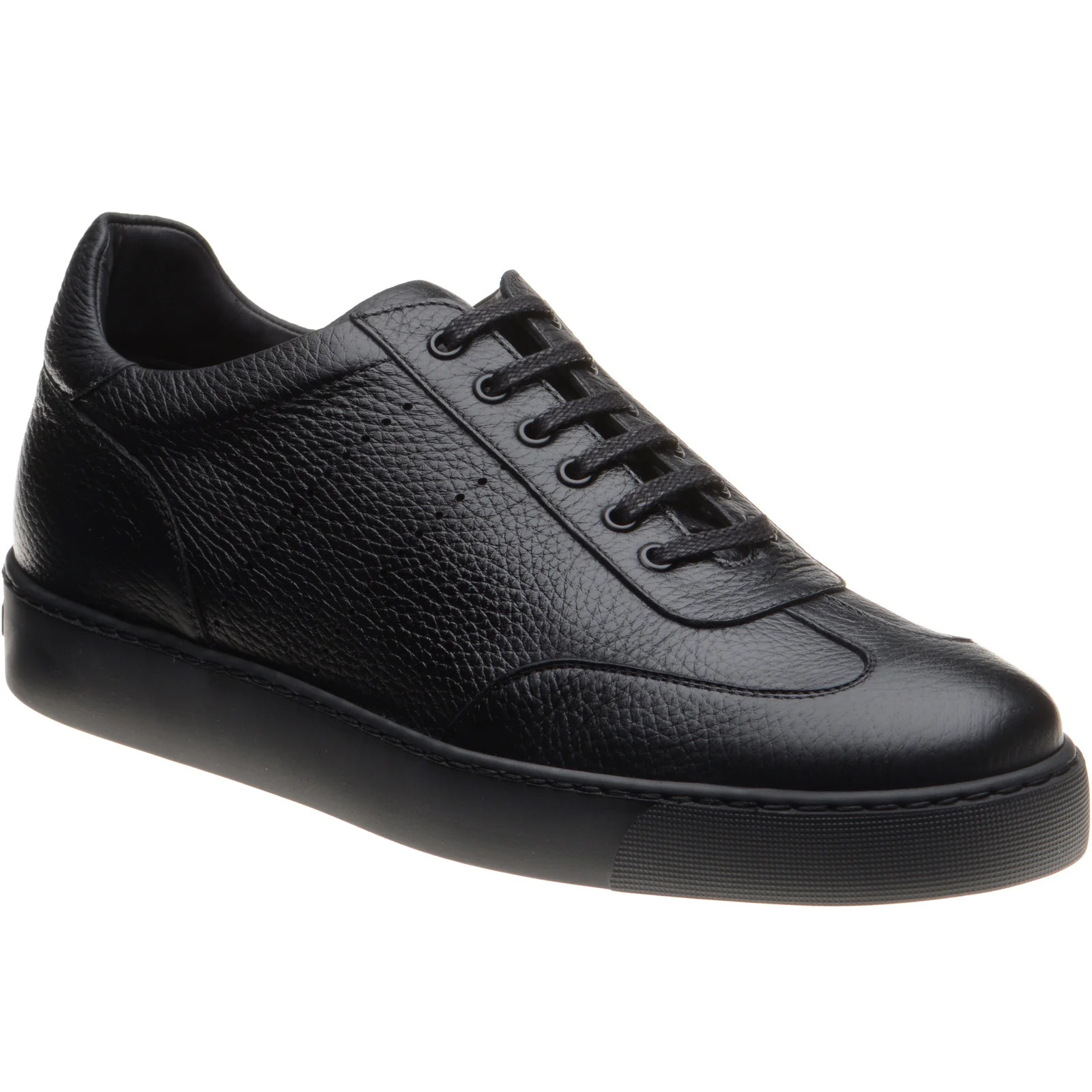 Herring Brendon mens rubber-soled trainers in black grain