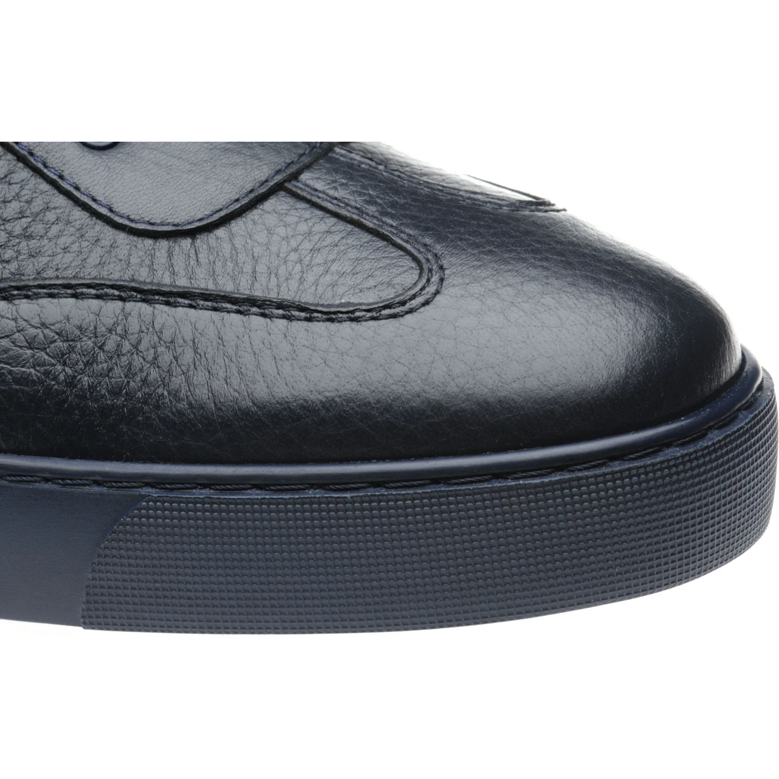 Herring Brendon mens rubber-soled trainers in navy grain calf - Image 5