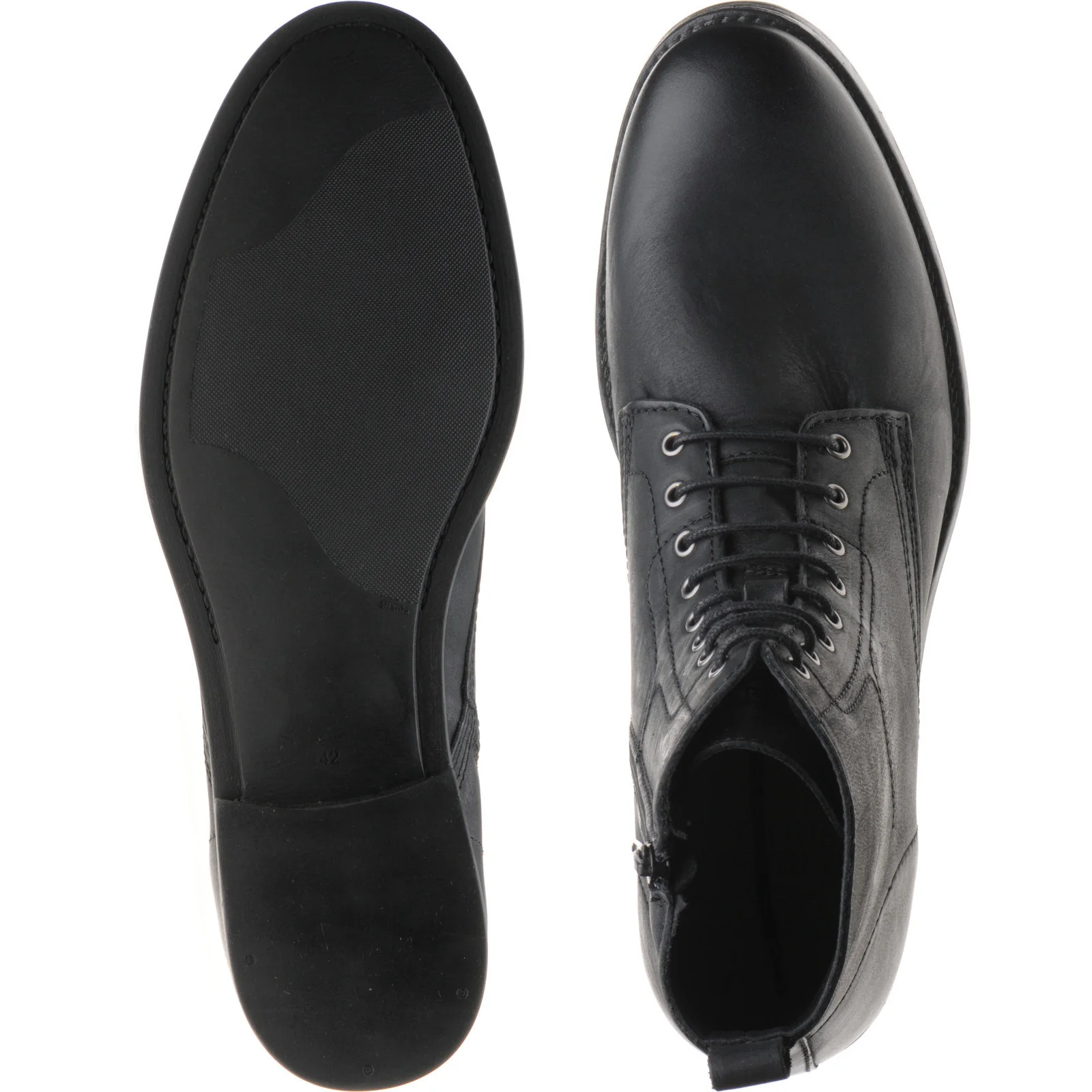 Herring Bridges mens rubber-soled boots in black waxy calf - Image 3