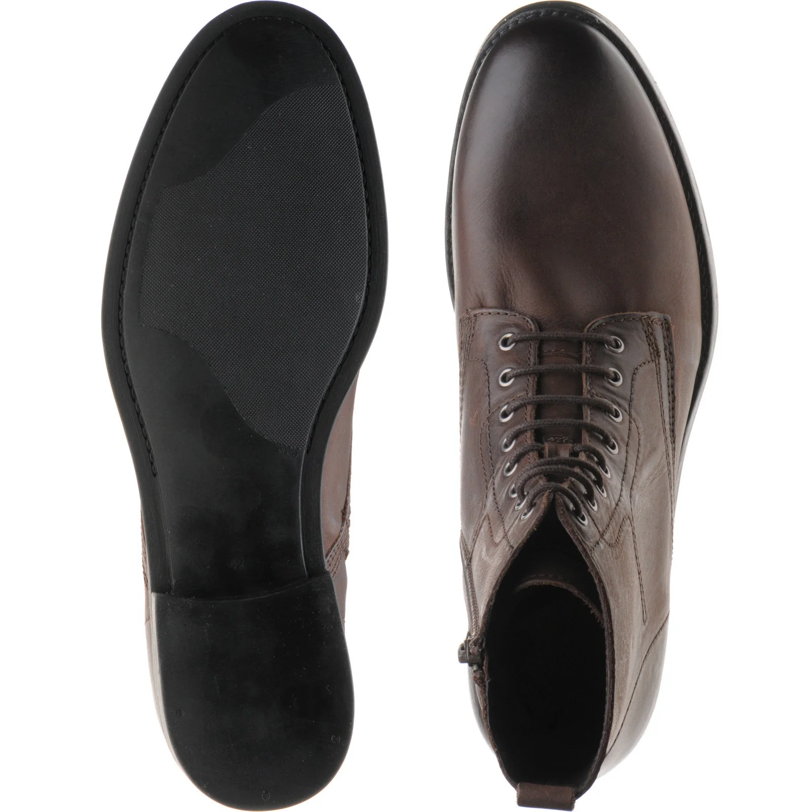 Herring Bridges mens rubber-soled boots in brown waxy calf - Image 3