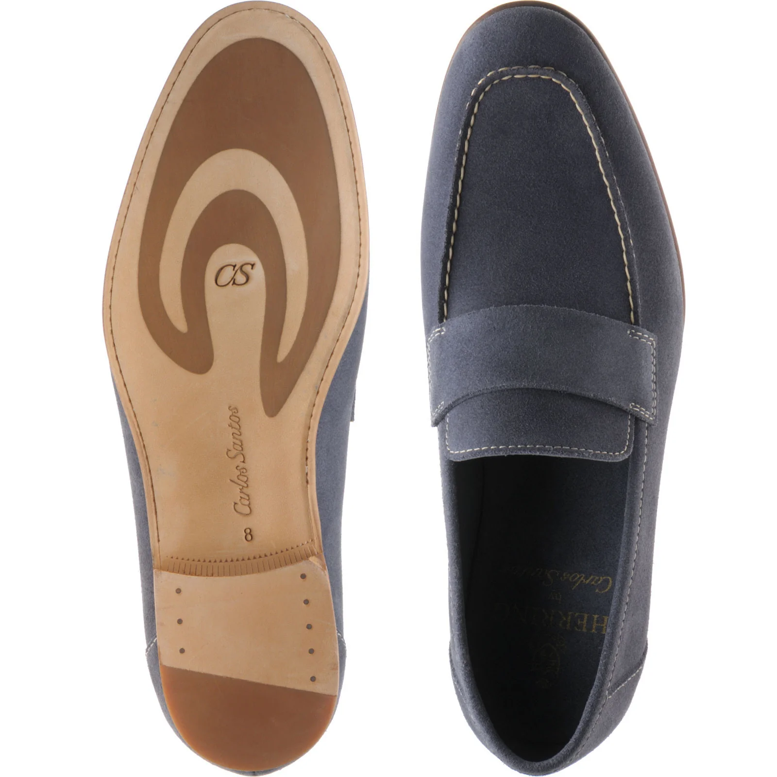 Herring Bridport mens hybrid-soled loafers in grey suede - Image 3
