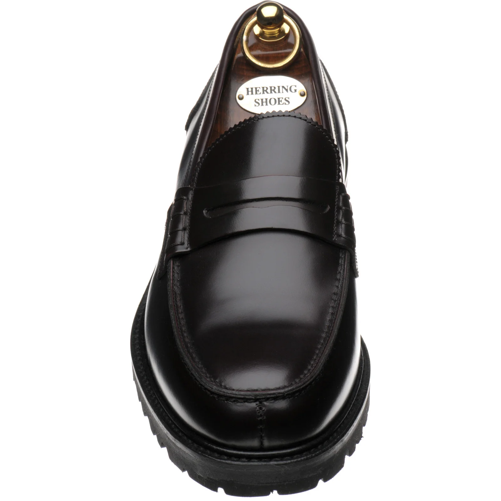 Herring Brighton II mens rubber-soled loafers in burgundy polished - Image 2