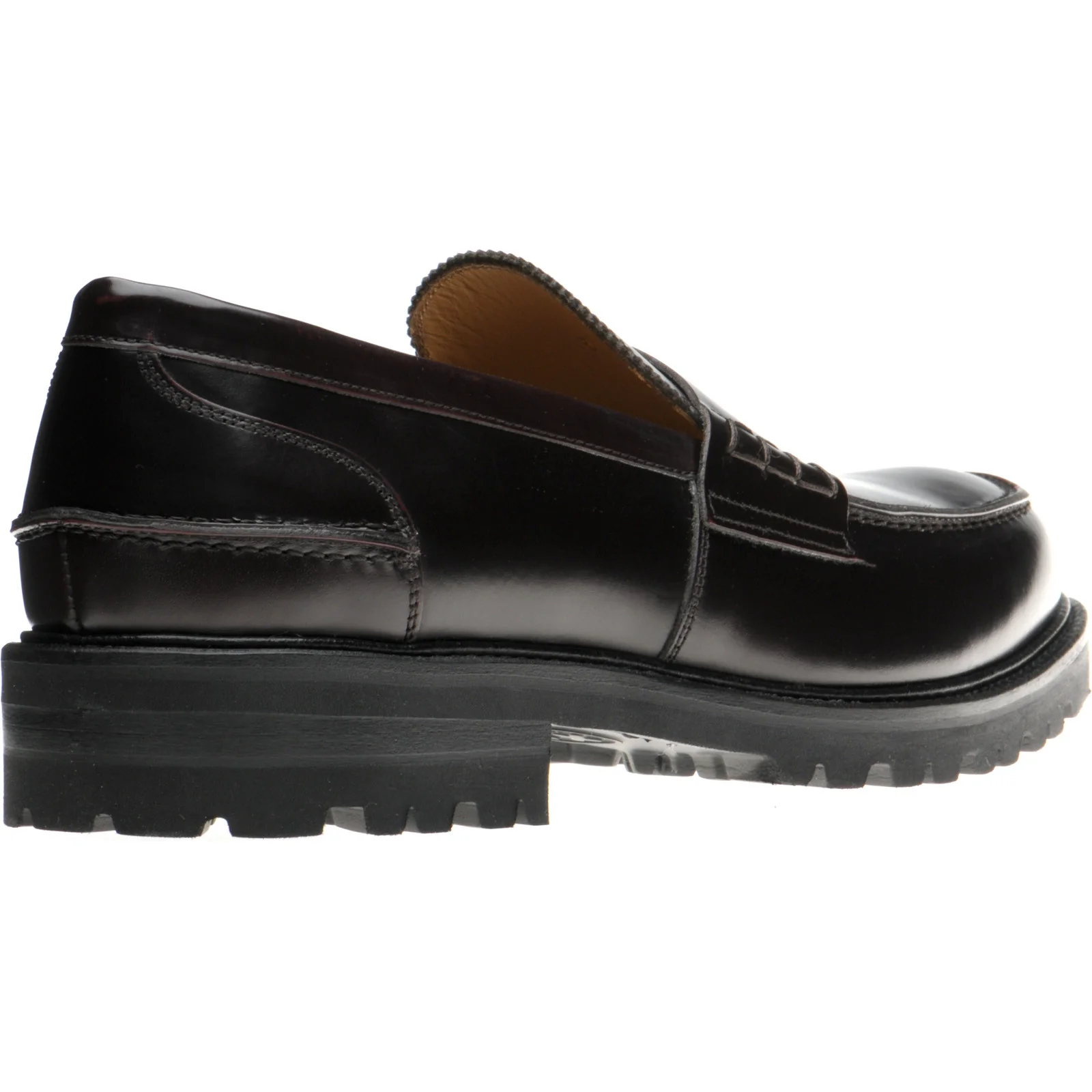 Herring Brighton II mens rubber-soled loafers in burgundy polished - Image 4