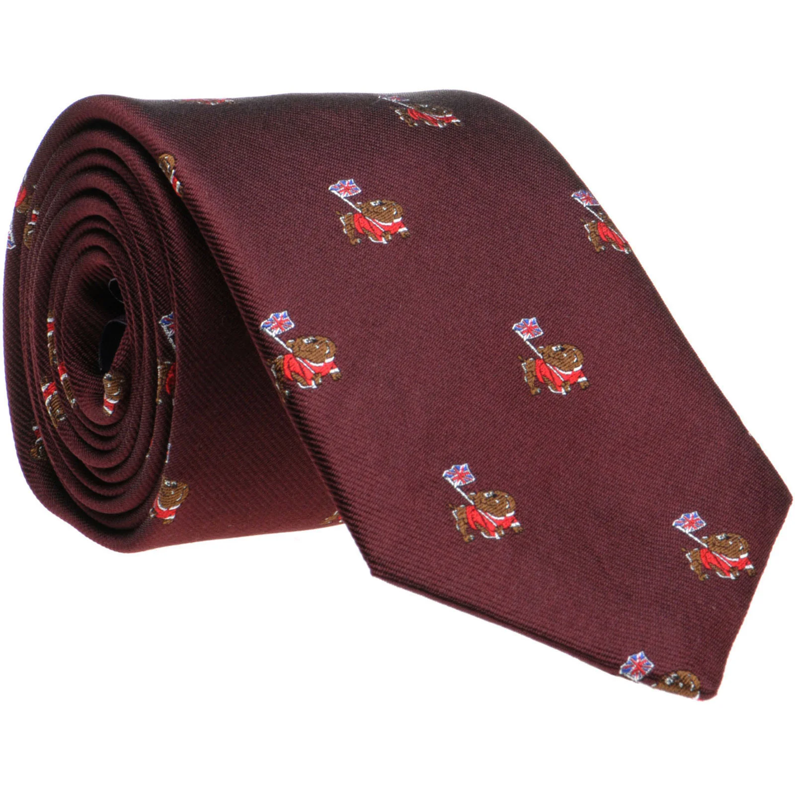Herring British Bulldog Tie in wine - Image 2