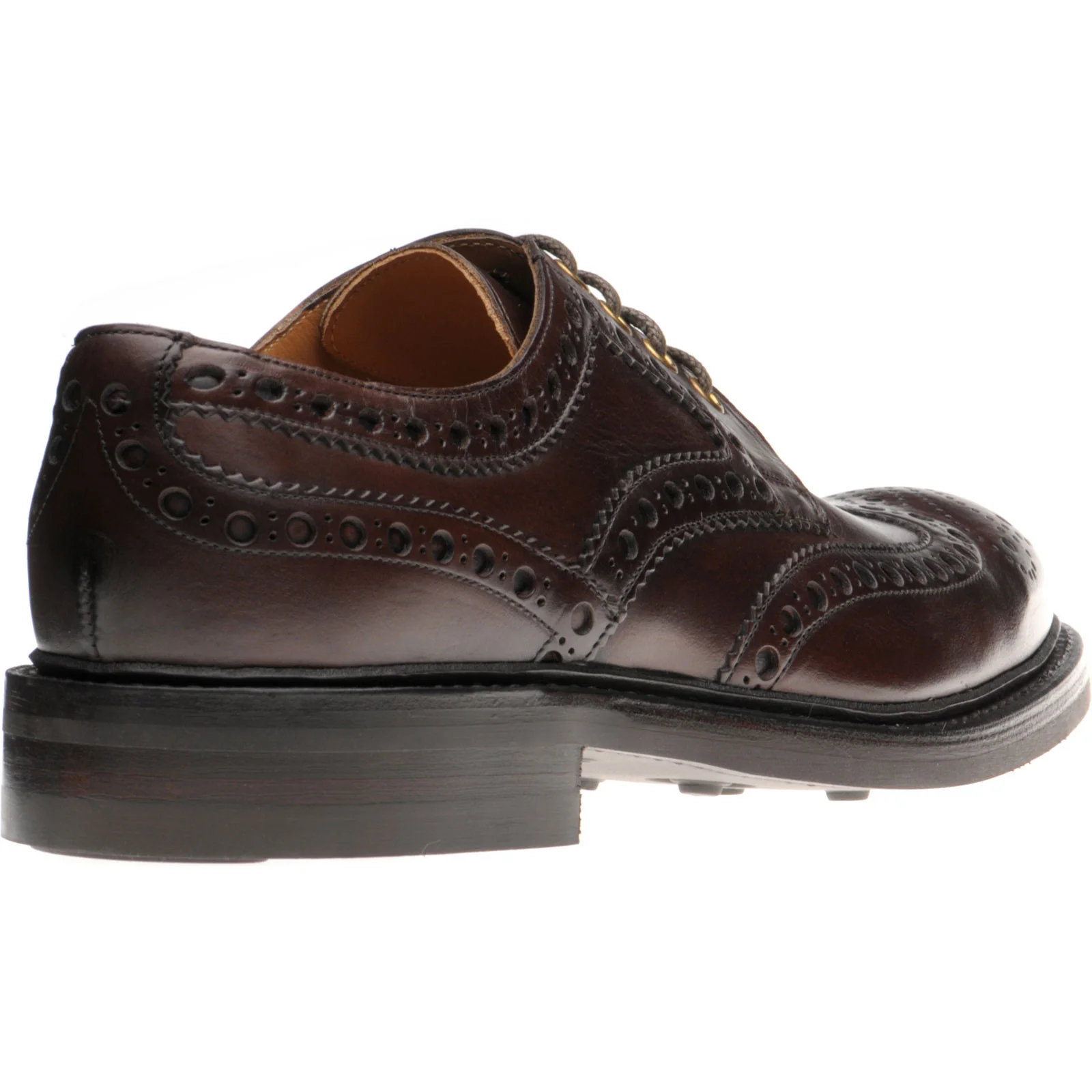 Herring Burford R mens rubber-soled brogues in brown waxy - Image 4