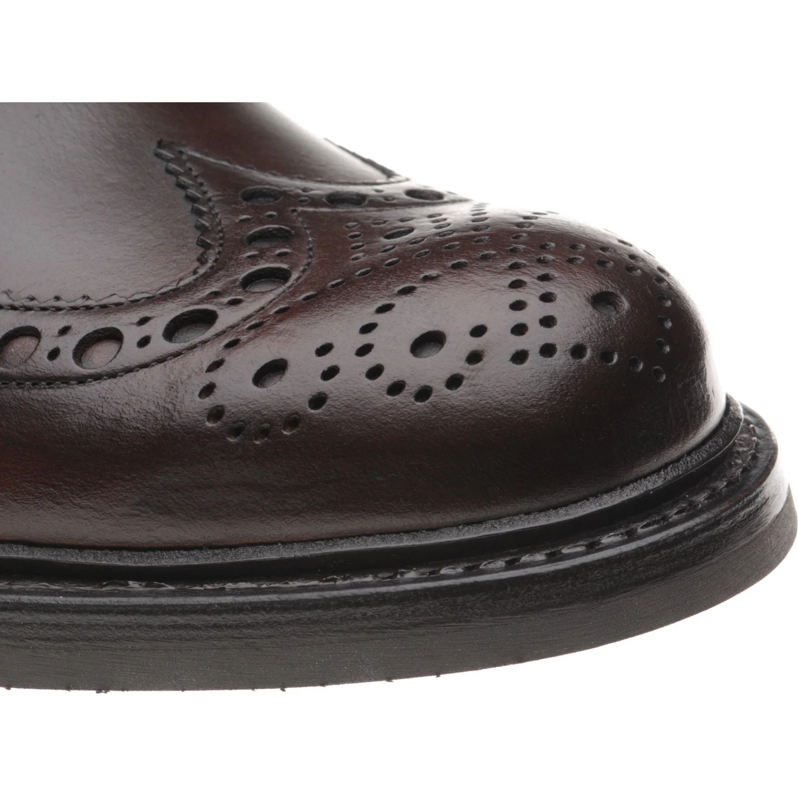 Herring Burford R mens rubber-soled brogues in brown waxy - Image 5
