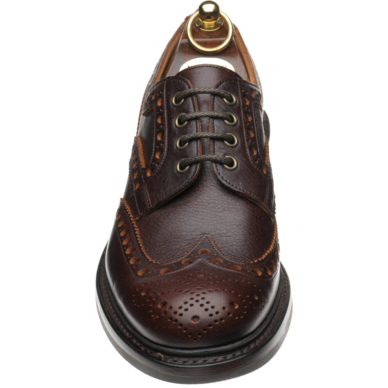 Herring Burford R mens rubber-soled brogues in whisky kudu - Image 2
