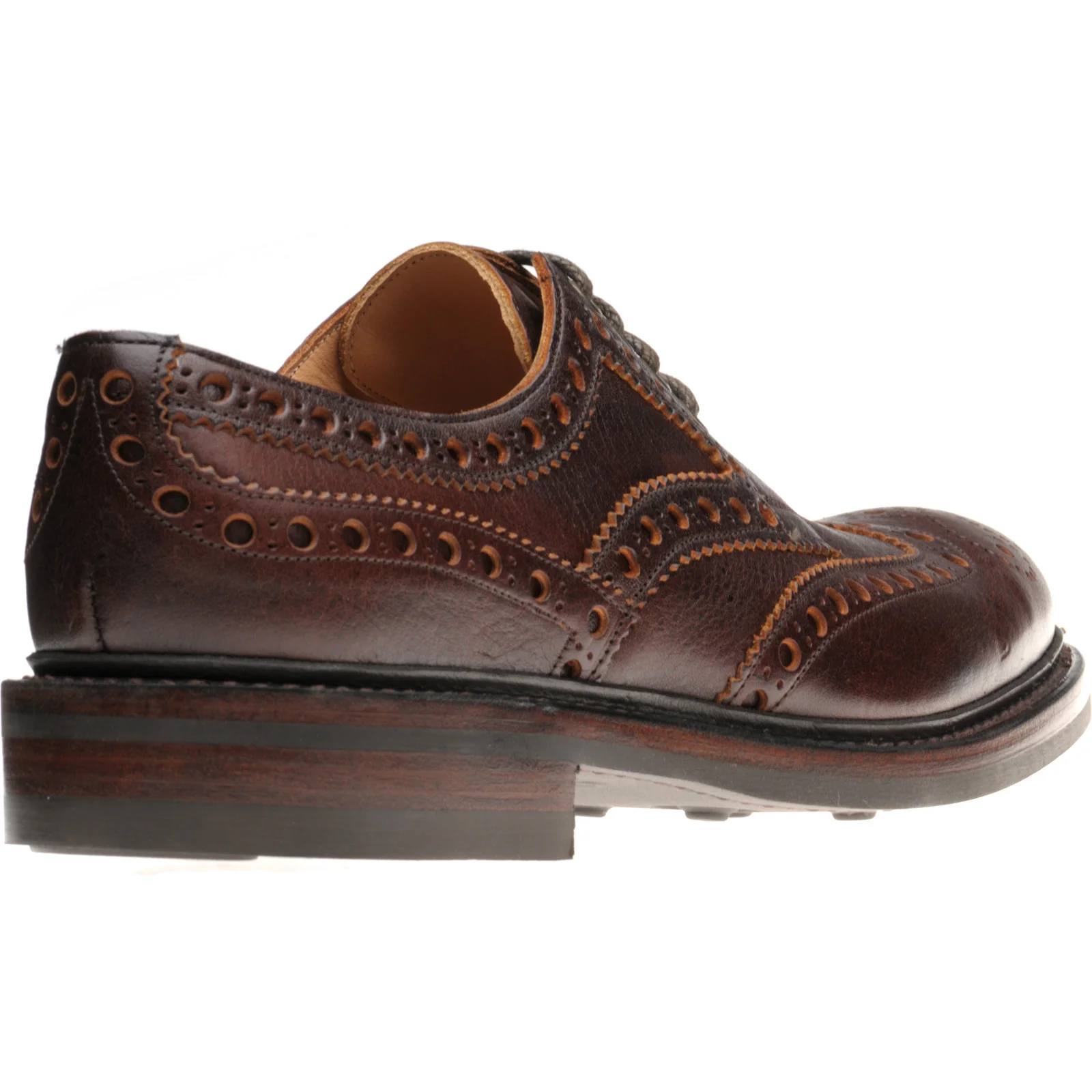 Herring Burford R mens rubber-soled brogues in whisky kudu - Image 4