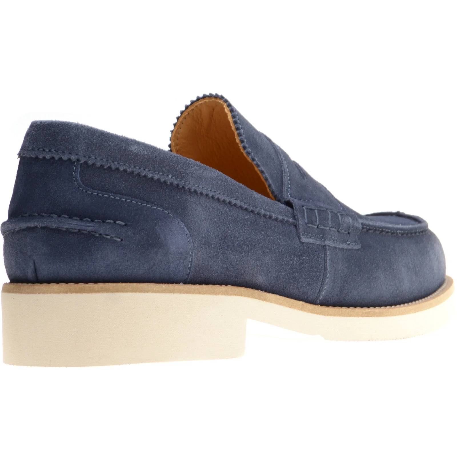 Herring Burrow mens rubber-soled loafers in blue suede - Image 4