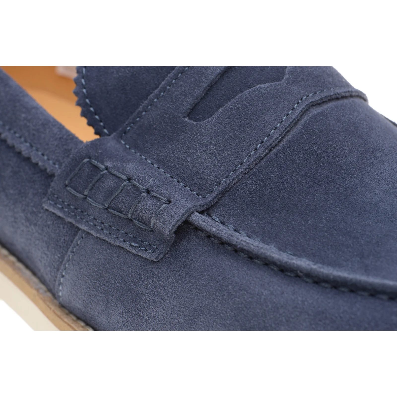 Herring Burrow mens rubber-soled loafers in blue suede - Image 5