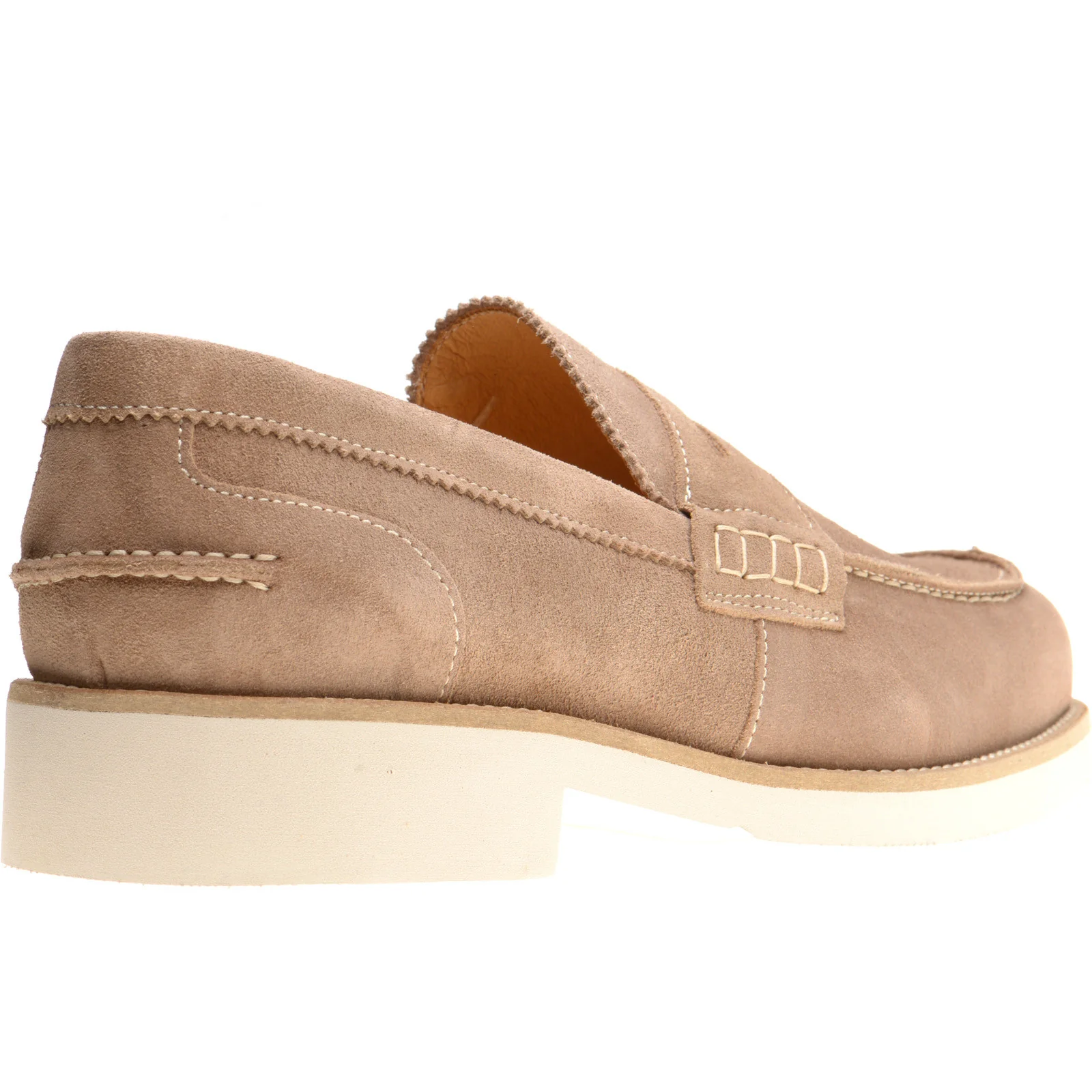 Herring Burrow mens rubber-soled loafers in taupe suede - Image 4