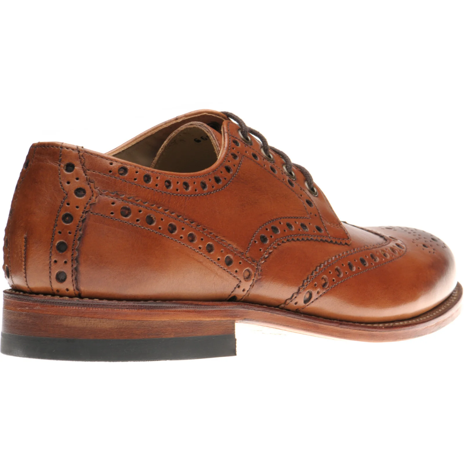 Herring Bushwick mens brogues in dark tan calf - Image 4