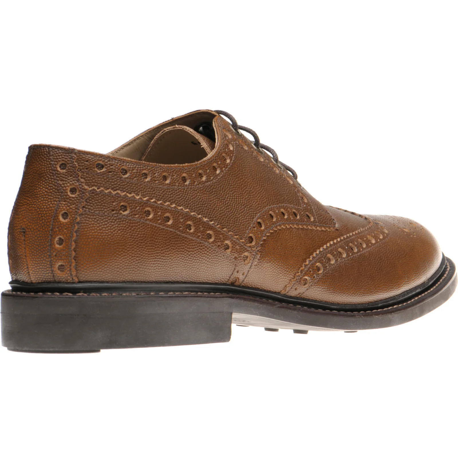 Herring Bushwick Rubber mens rubber-soled brogues in brown pin grain (second) - Image 4