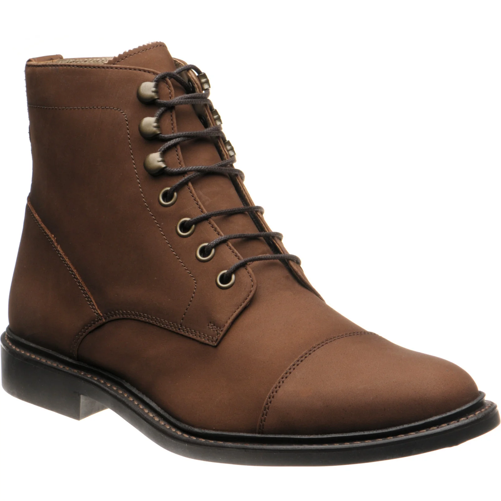 Herring Caldbeck Rubber mens rubber-soled boots in brown nubuck