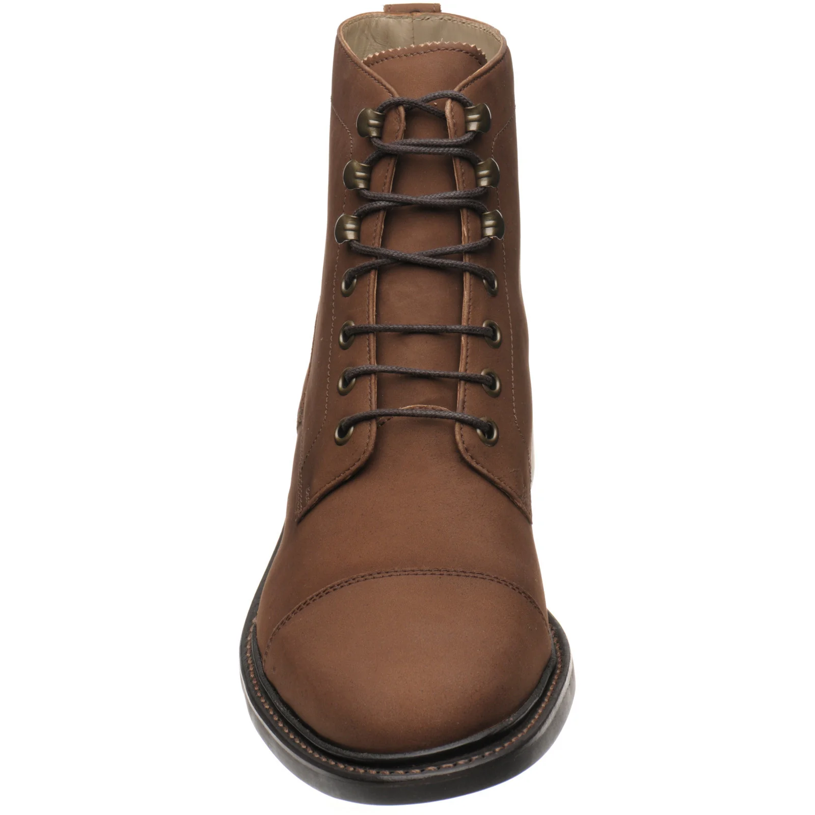 Herring Caldbeck Rubber mens rubber-soled boots in brown nubuck - Image 2