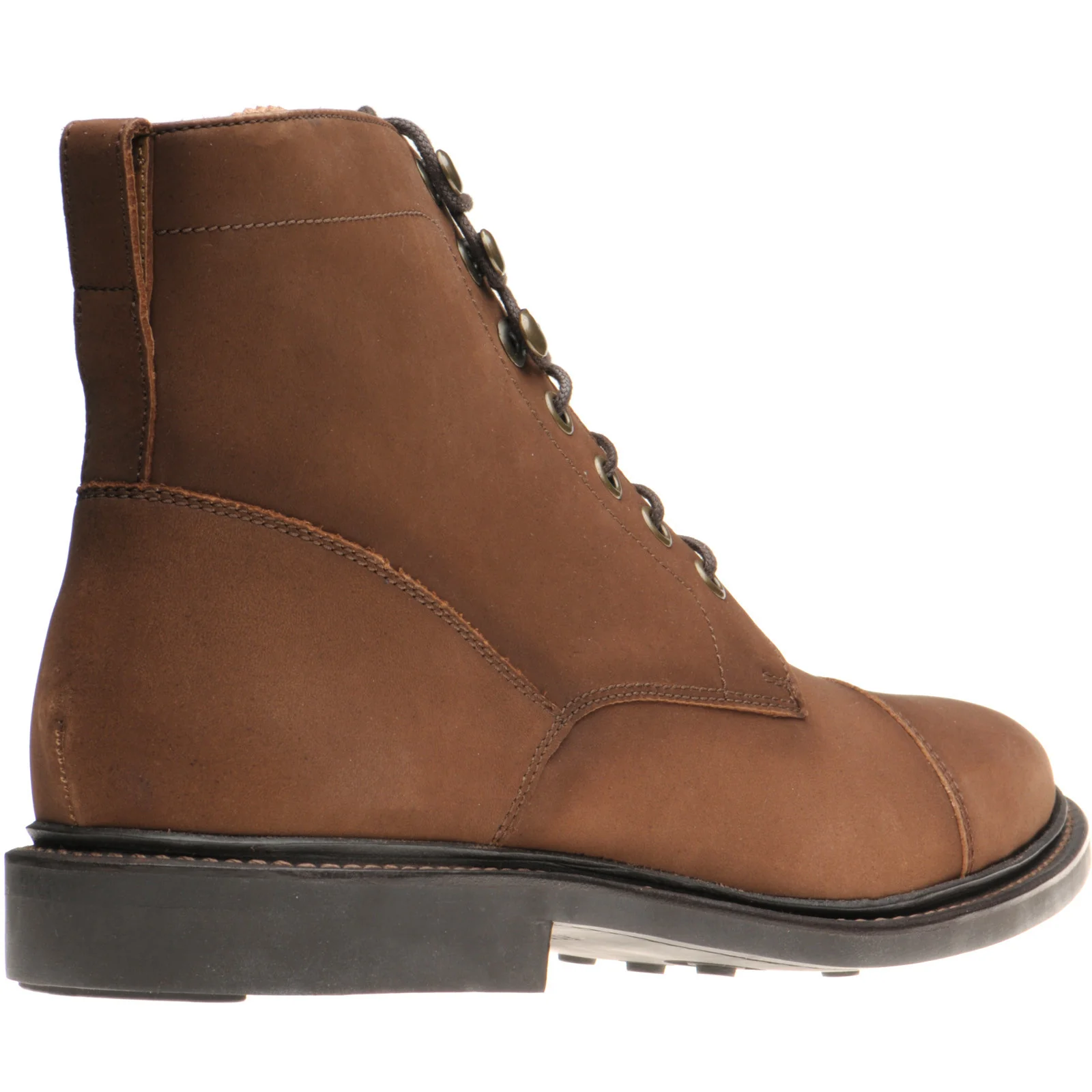 Herring Caldbeck Rubber mens rubber-soled boots in brown nubuck - Image 4