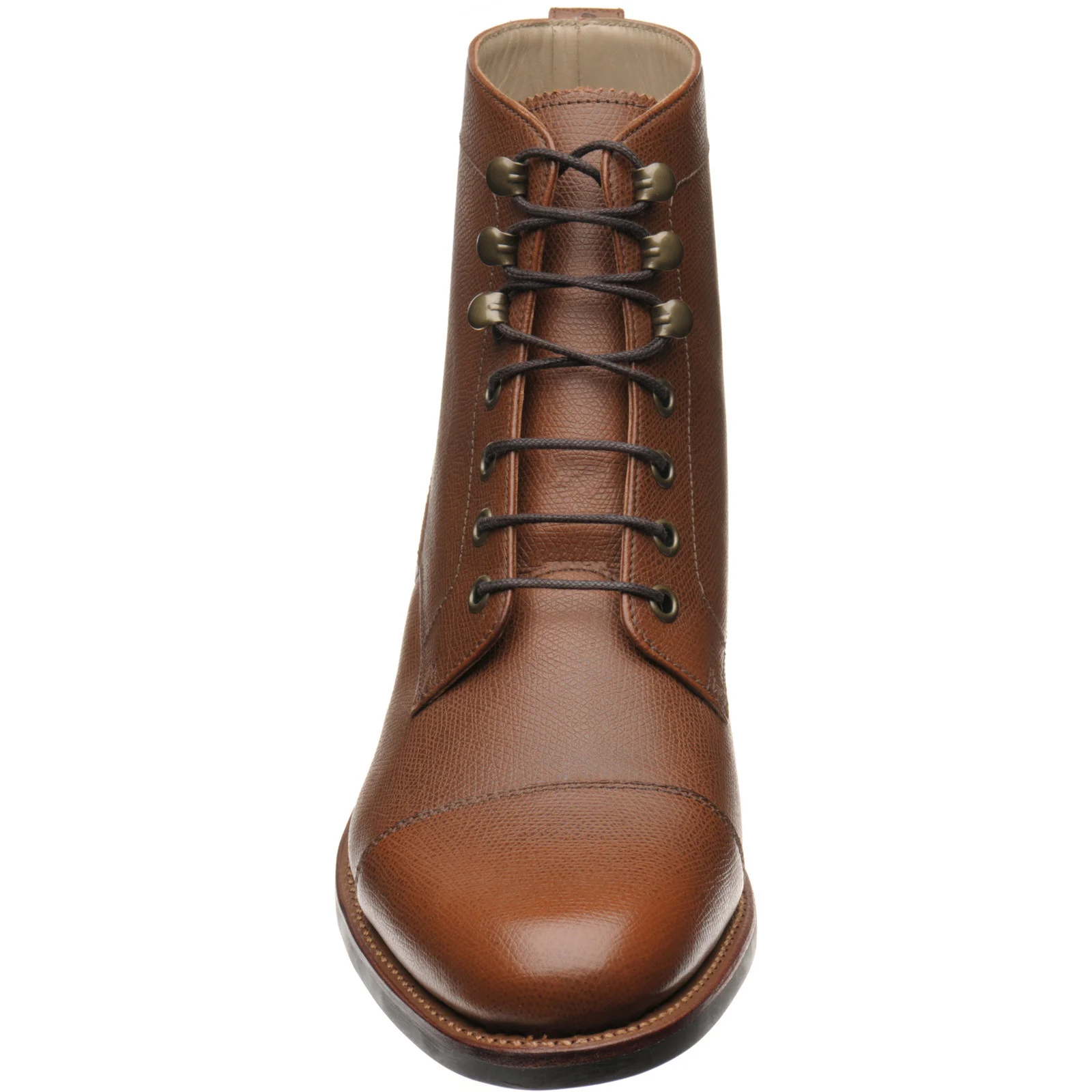Herring Caldbeck Rubber mens rubber-soled boots in cognac grain calf - Image 2