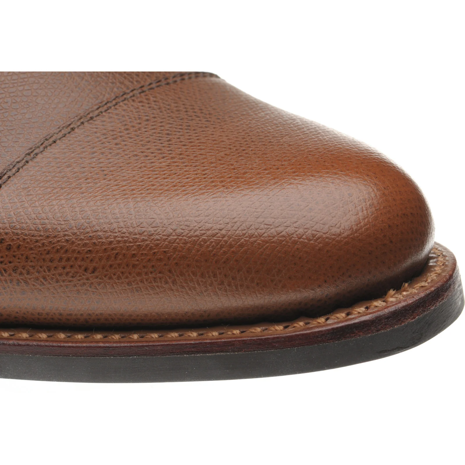 Herring Caldbeck Rubber mens rubber-soled boots in cognac grain calf (second) - Image 5