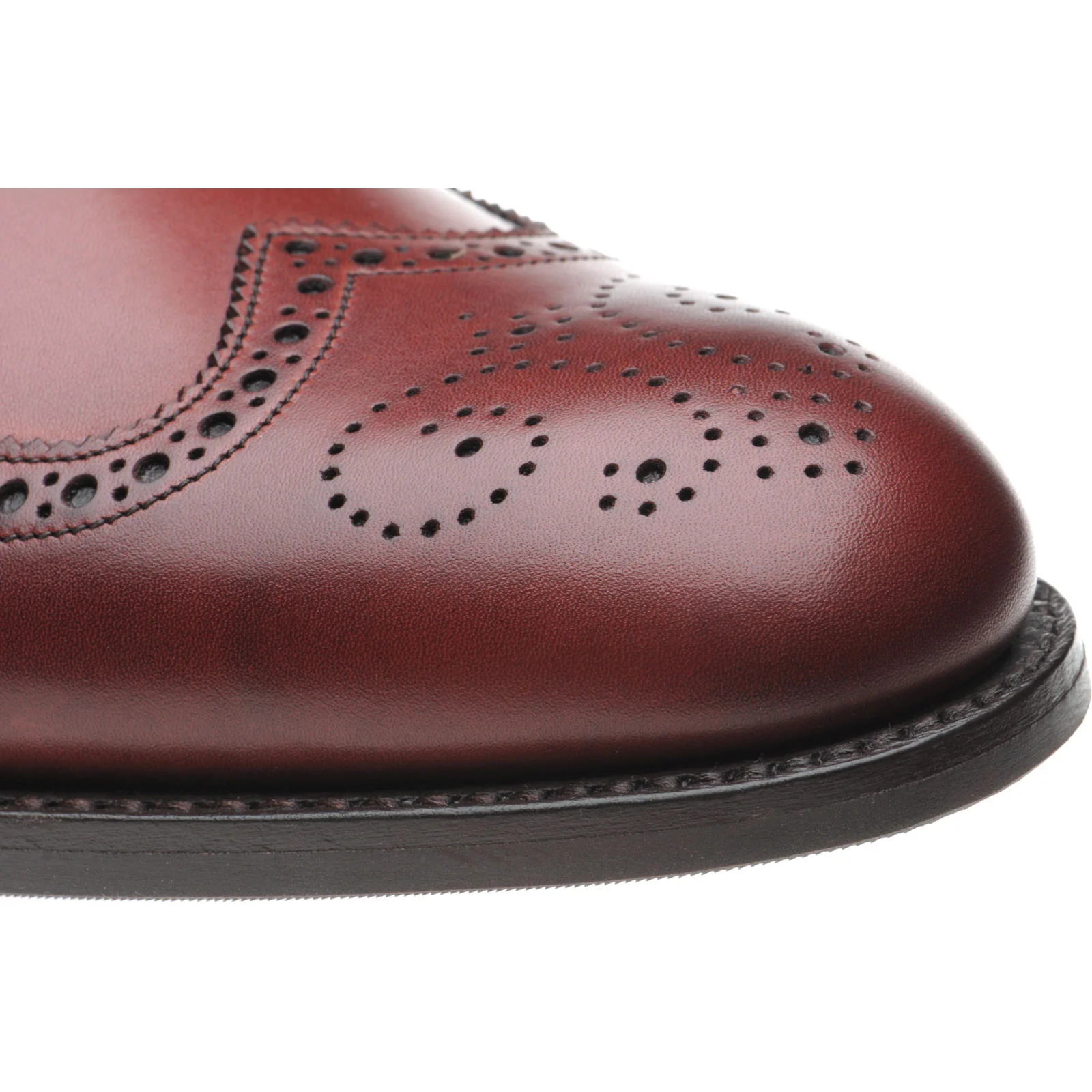 Herring Calne mens rubber-soled brogues in cherry calf - Image 5