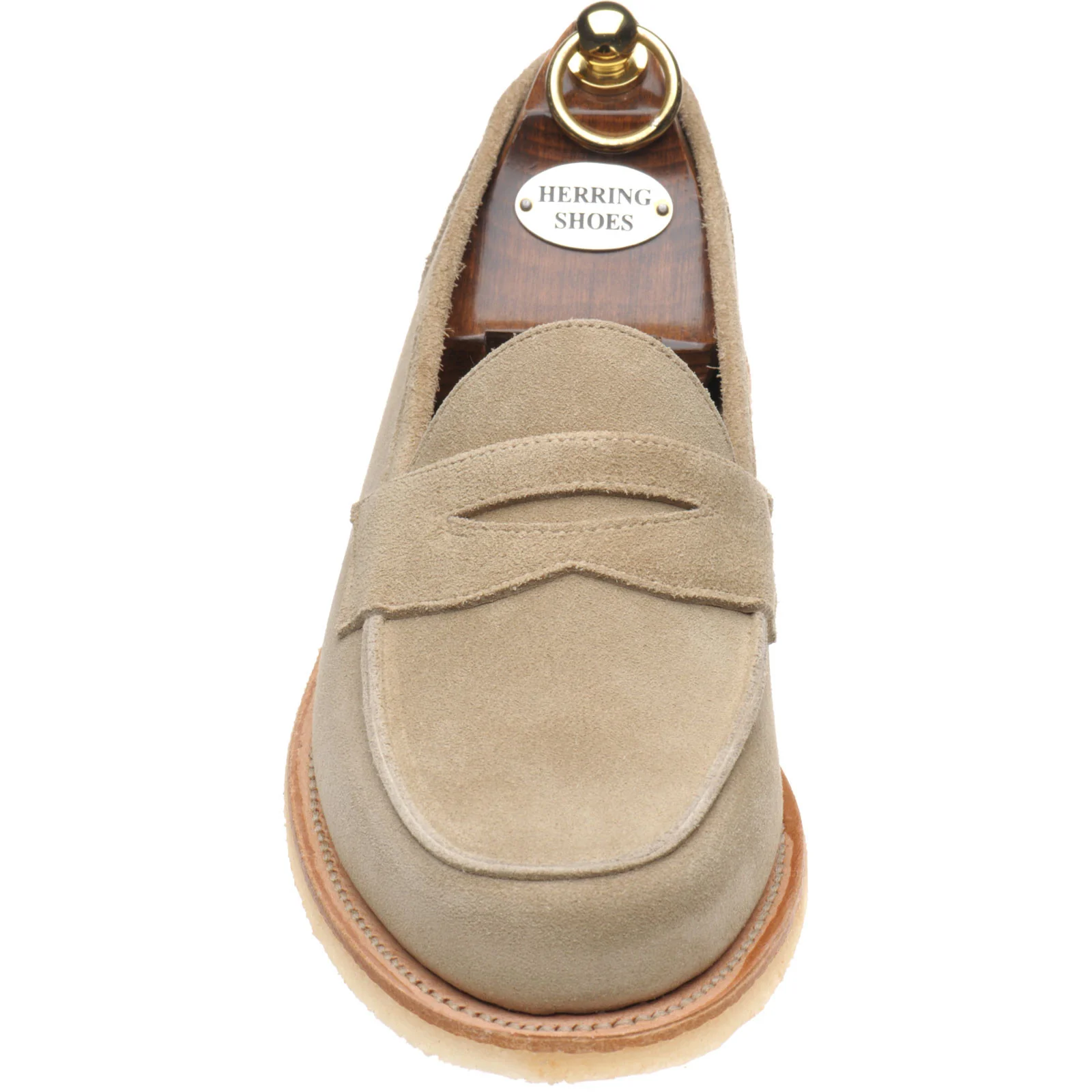 Herring Cannes mens rubber-soled loafers in sand suede - Image 2