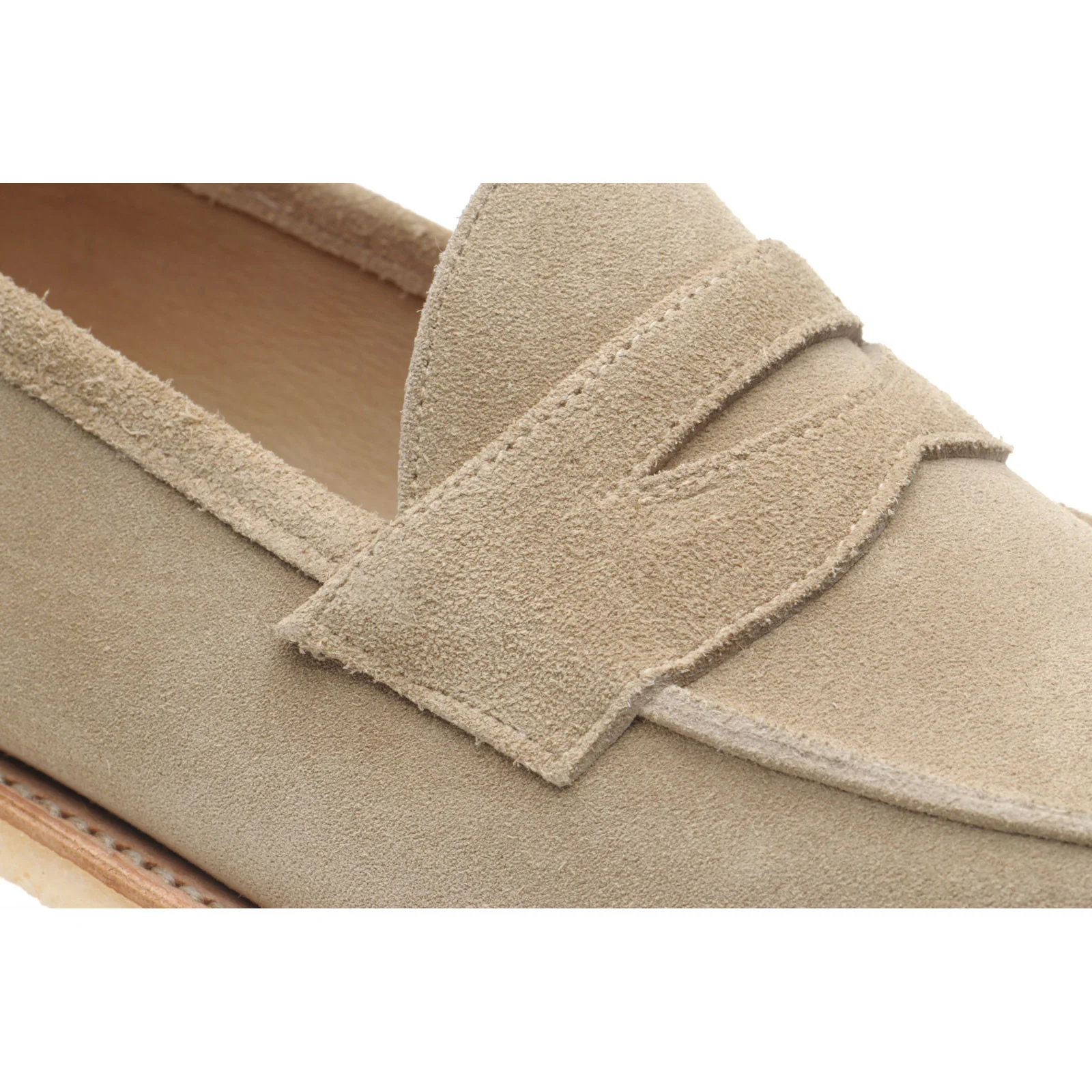 Herring Cannes mens rubber-soled loafers in sand suede - Image 4