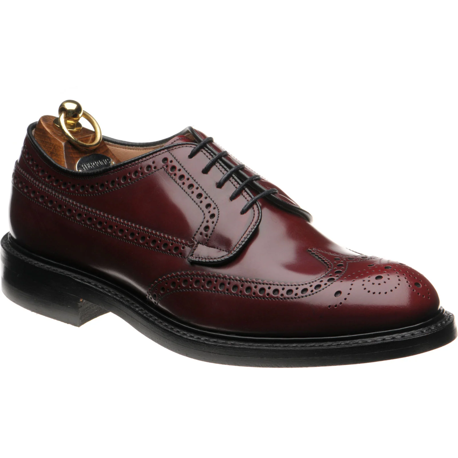 Herring Canning II (Rubber) mens rubber-soled brogues in burgundy polished