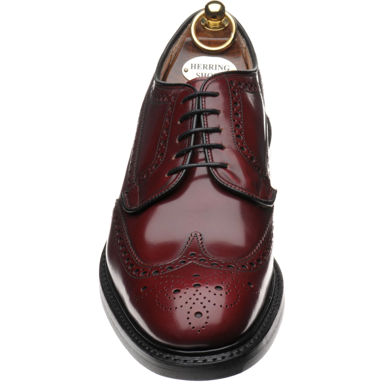 Herring Canning II (Rubber) mens rubber-soled brogues in burgundy polished - Image 2