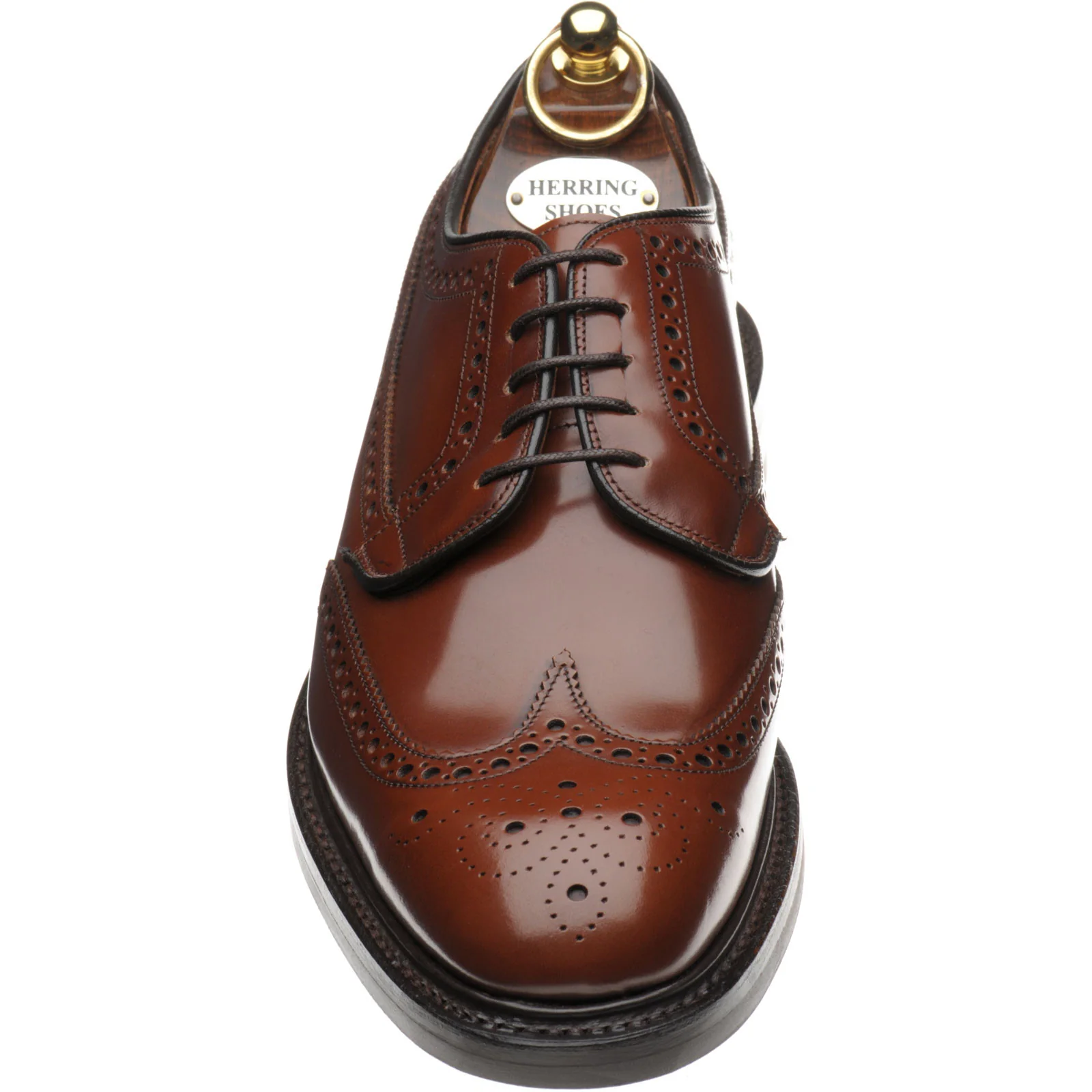 Herring Canning II (Rubber) mens rubber-soled brogues in santalum brown polished - Image 2