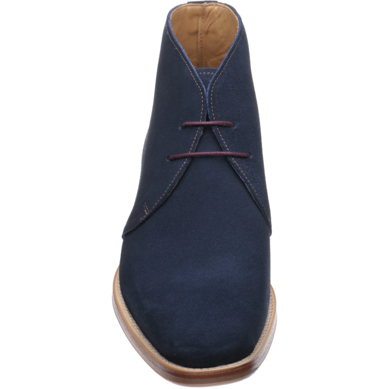 Herring Canterbury mens rubber-soled Chukka boots in navy suede - Image 2