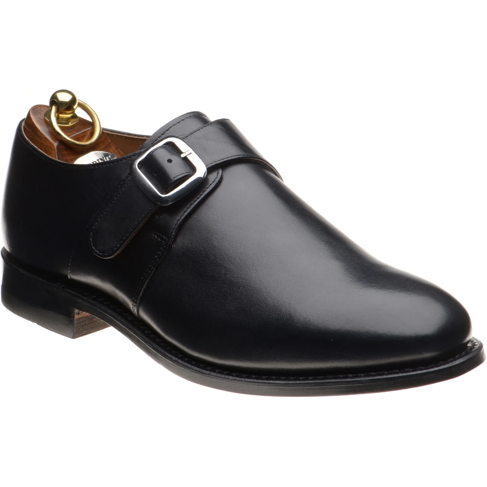 Herring Cardiff II mens monk shoes in black calf