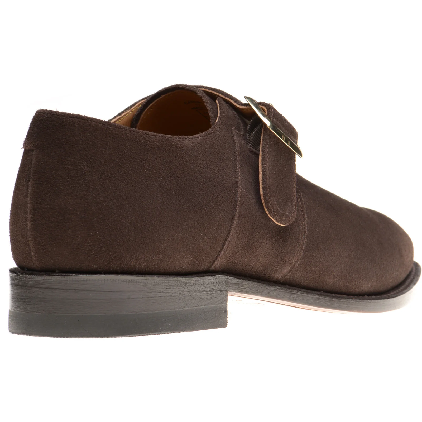 Herring Cardiff II mens monk shoes in brown suede - Image 4