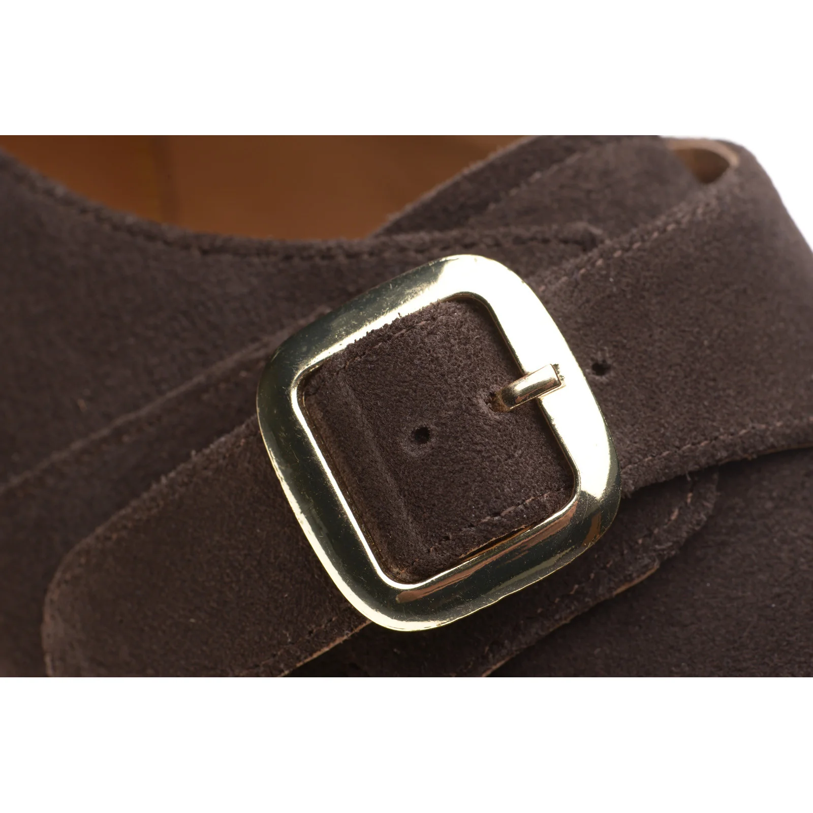 Herring Cardiff II mens monk shoes in brown suede - Image 5