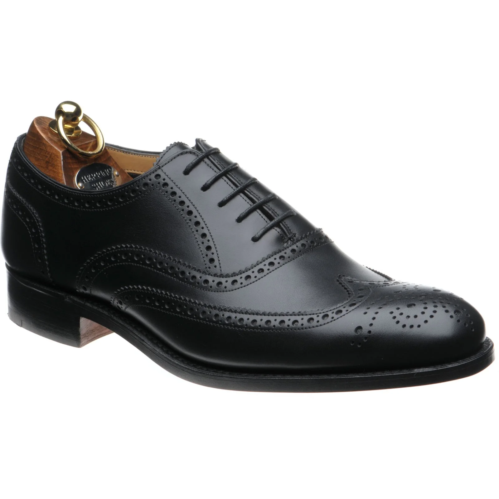 Herring Carnaby mens brogues in black calf