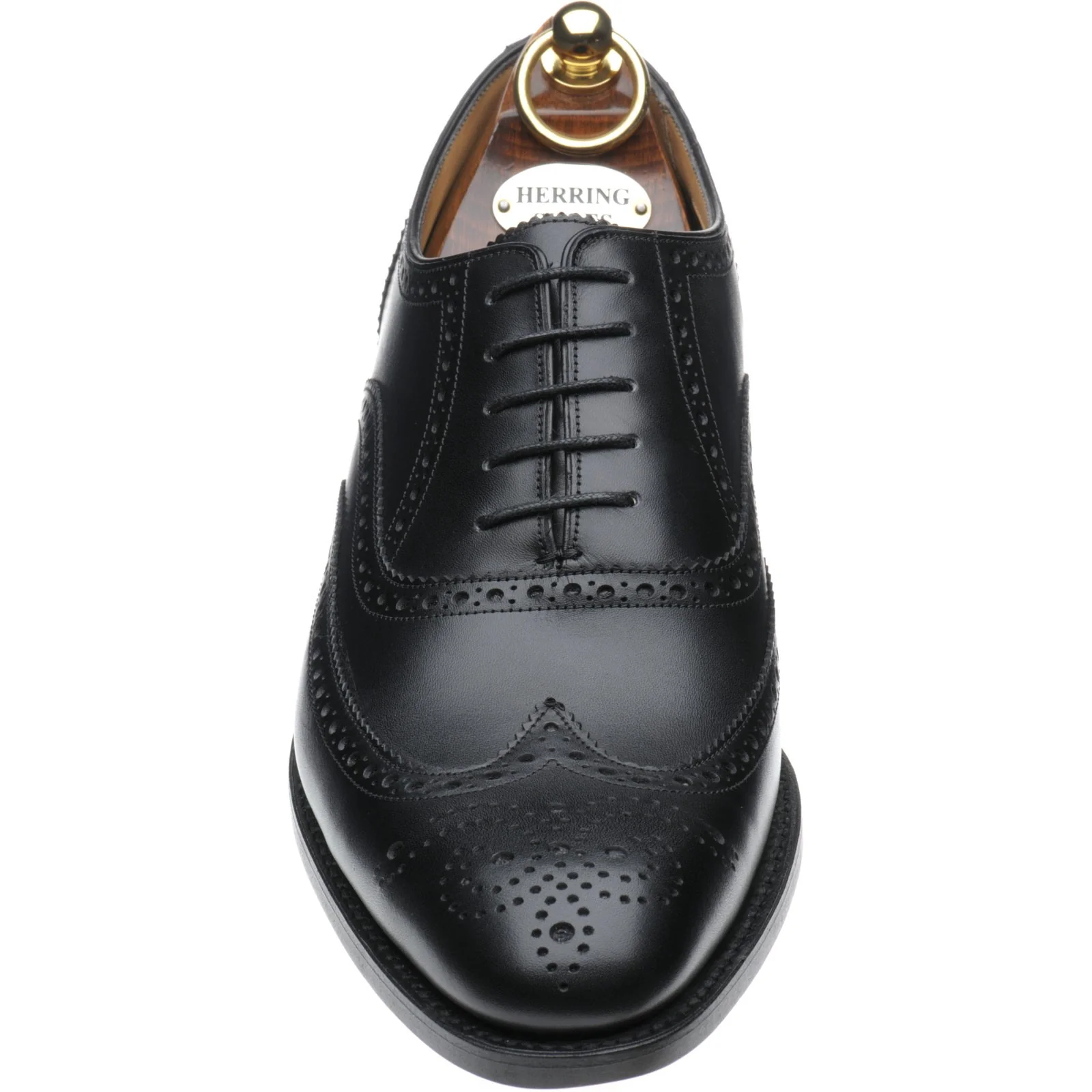 Herring Carnaby mens brogues in black calf - Image 2