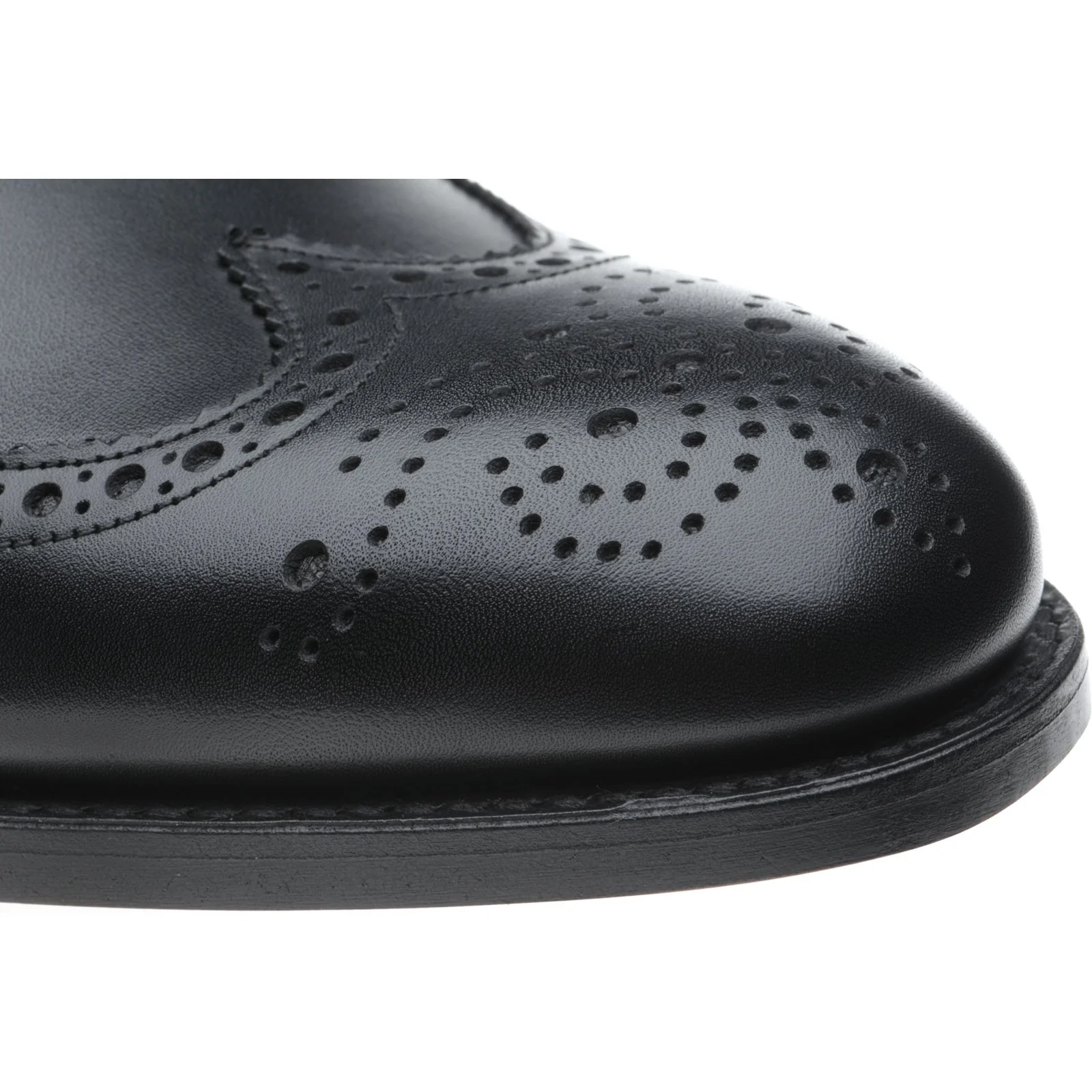 Herring Carnaby mens brogues in black calf - Image 5