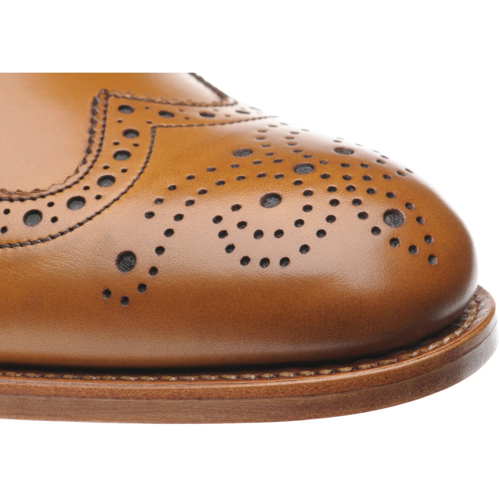 Herring Carnaby mens brogues in chestnut calf (second) - Image 5