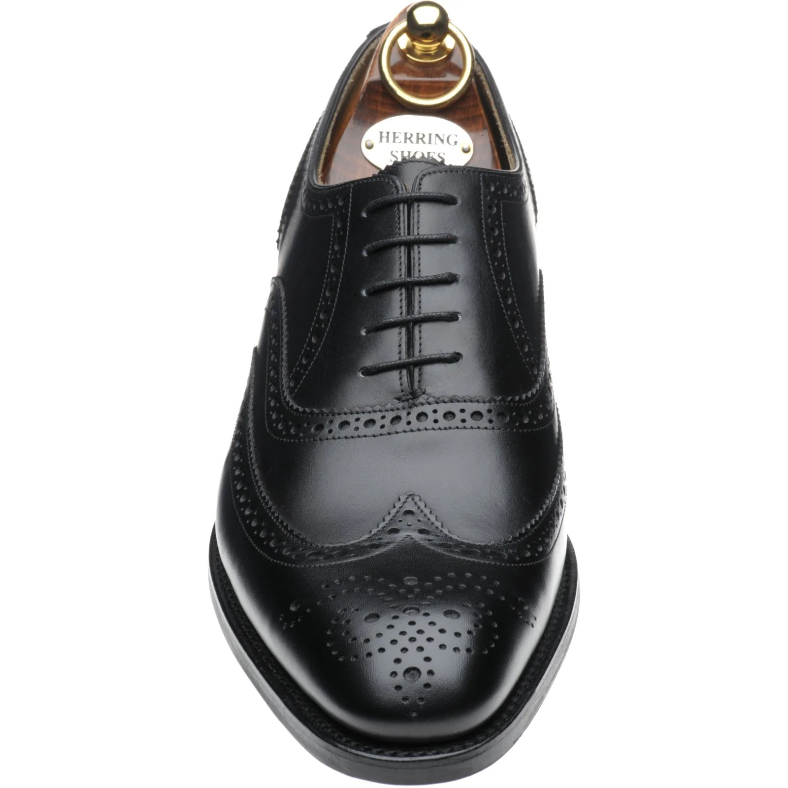 Herring Carnaby (Rubber) mens rubber-soled brogues in black calf - Image 2