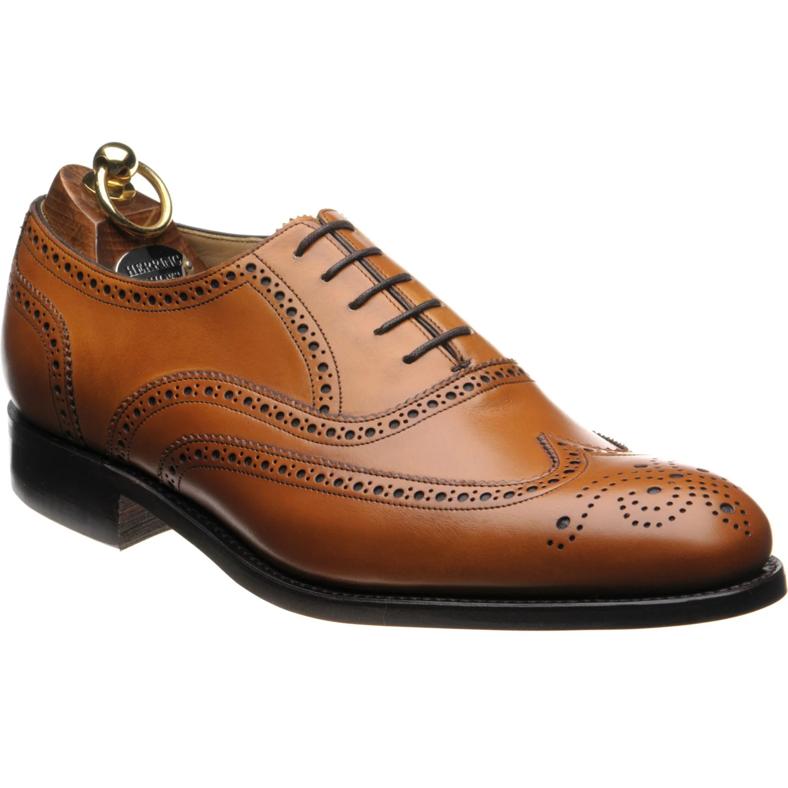 Herring Carnaby (Rubber) mens rubber-soled brogues in chestnut calf (second)
