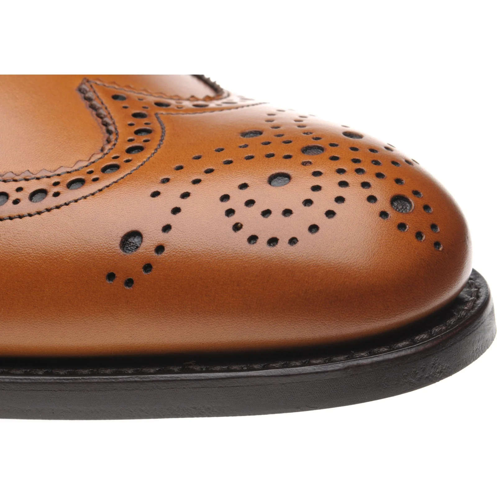 Herring Carnaby (Rubber) mens rubber-soled brogues in chestnut calf (second) - Image 5