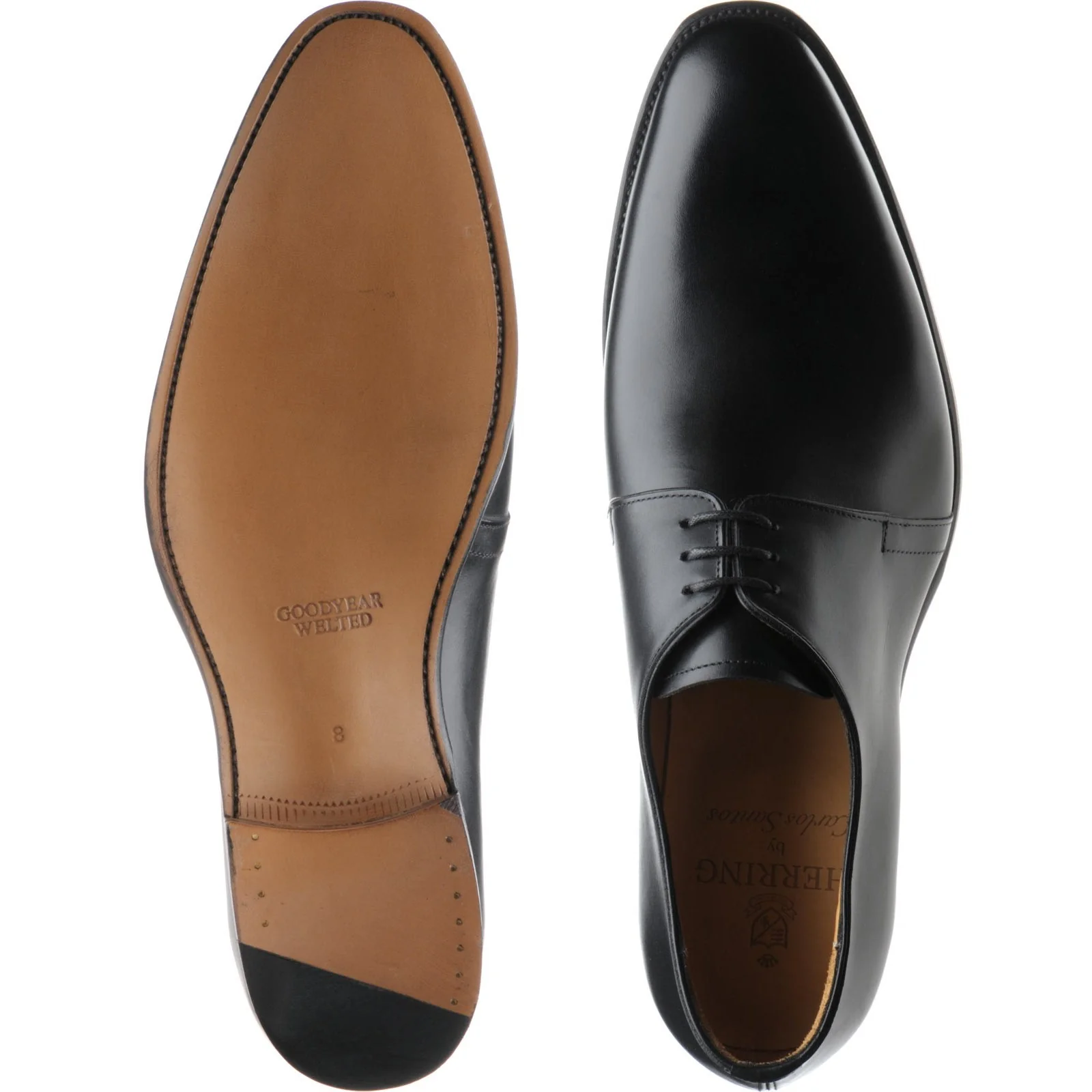 Herring Carroll mens Derby shoes in black calf - Image 3