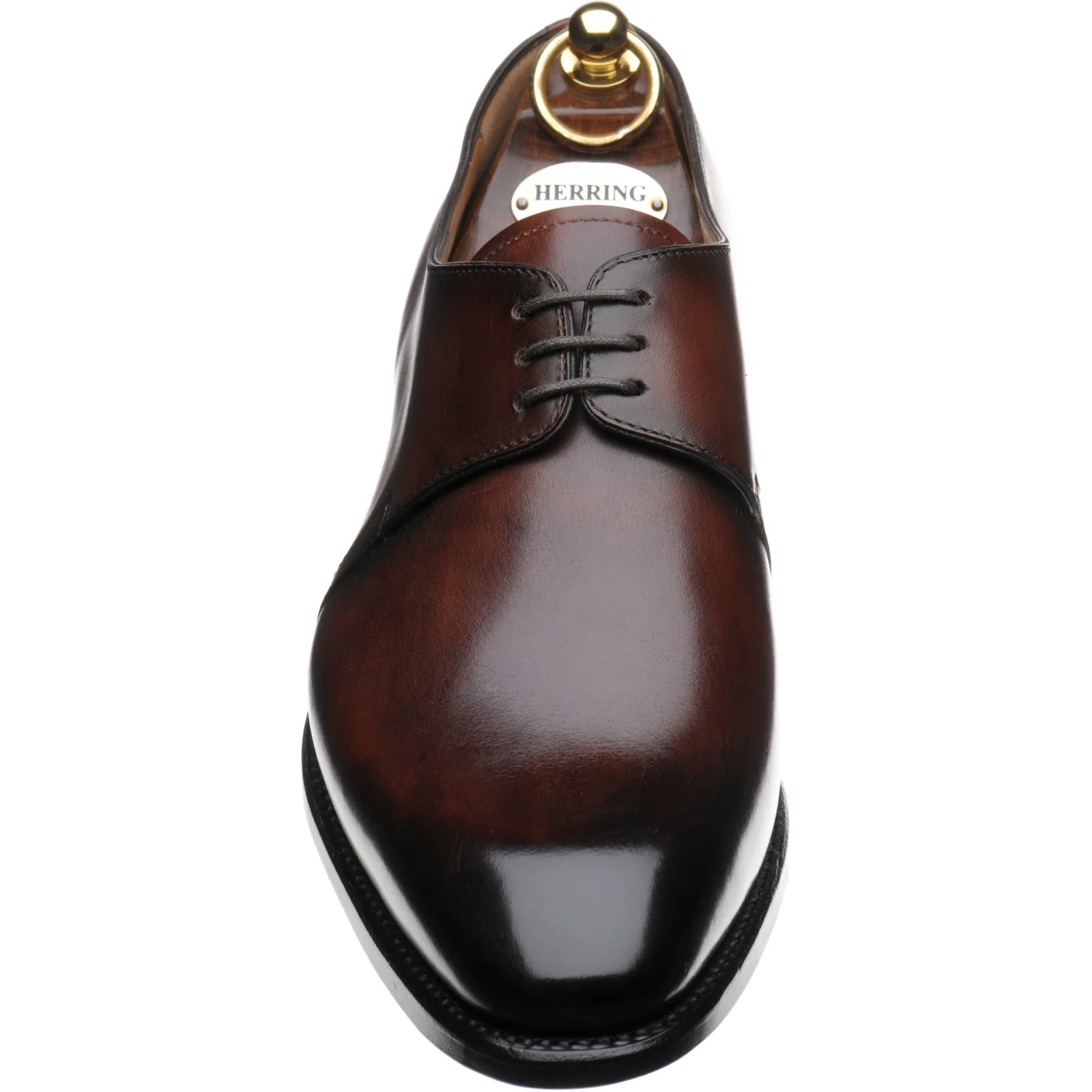Herring Carroll mens Derby shoes in brown calf - Image 2