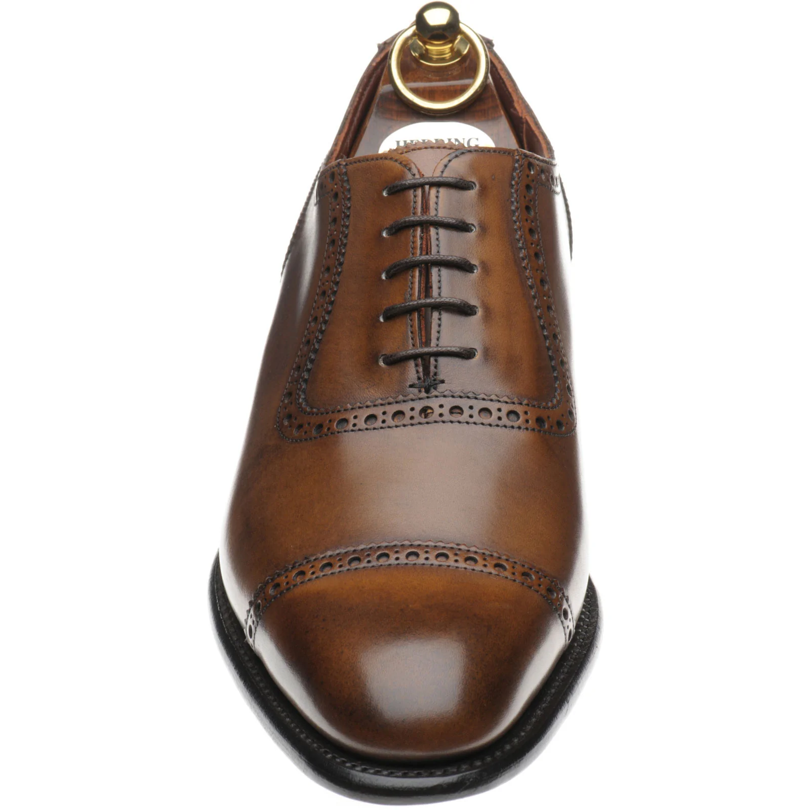 Herring Chamberlain mens semi-brogues in mahogany calf - Image 2