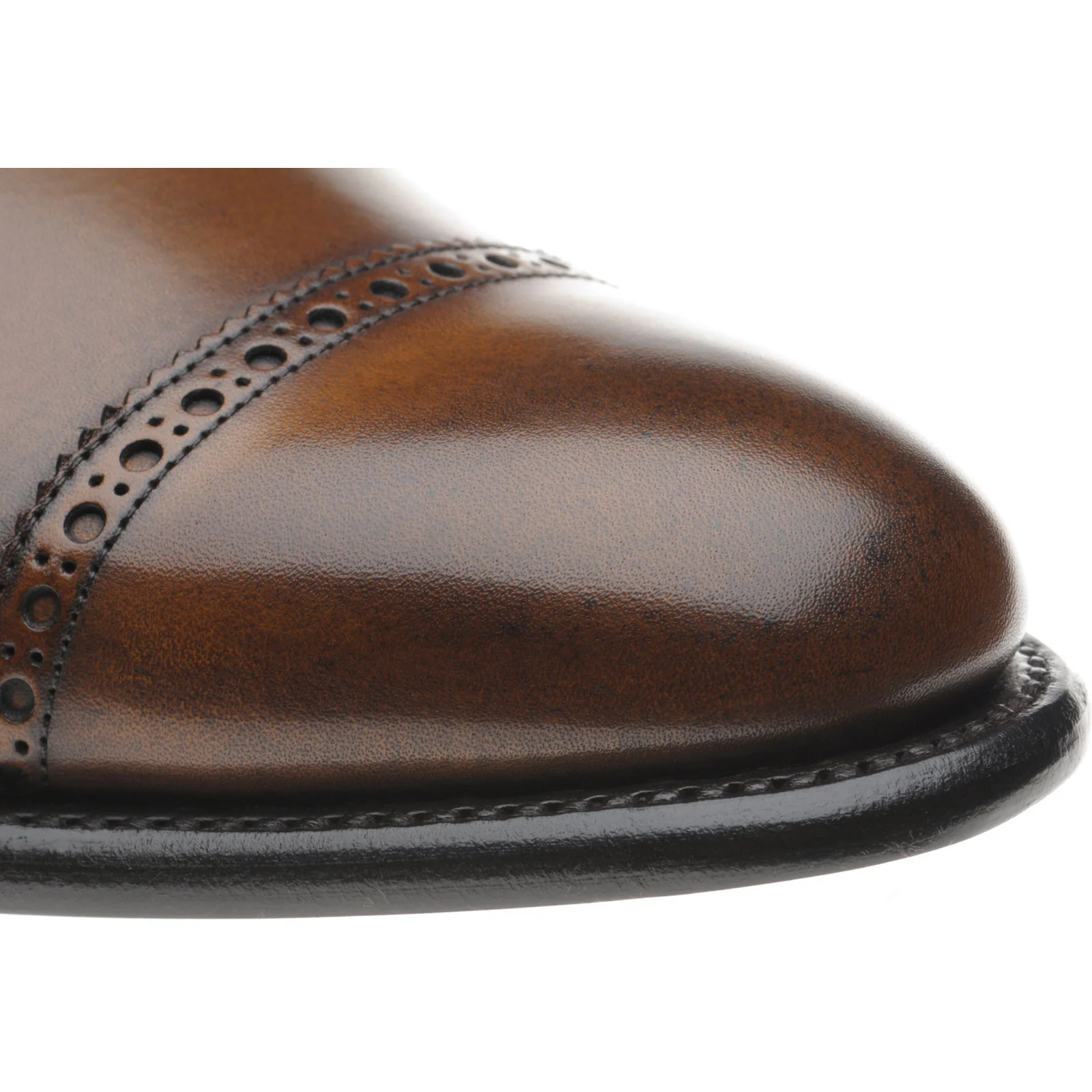Herring Chamberlain mens semi-brogues in mahogany calf - Image 5