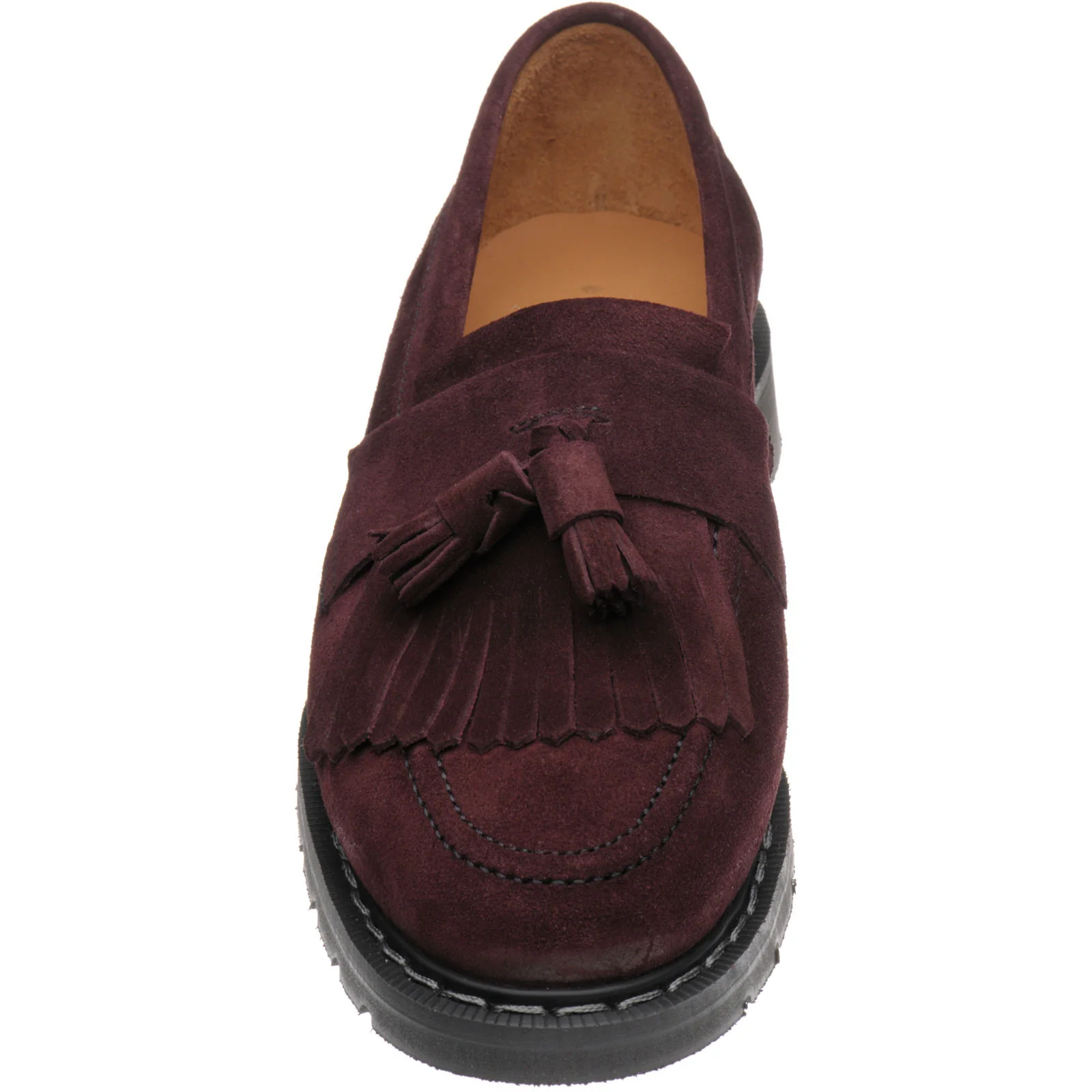 Herring Charlie ladies rubber-soled tasselled loafers in aubergine suede - Image 2
