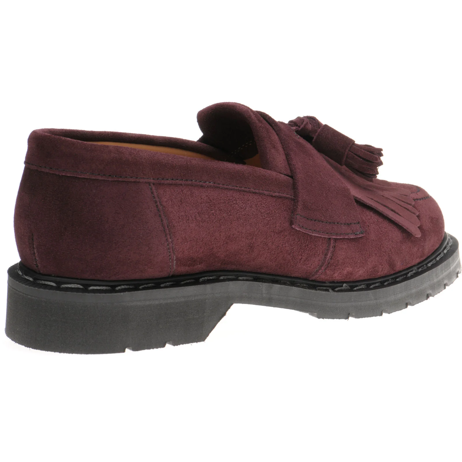 Herring Charlie ladies rubber-soled tasselled loafers in aubergine suede - Image 4