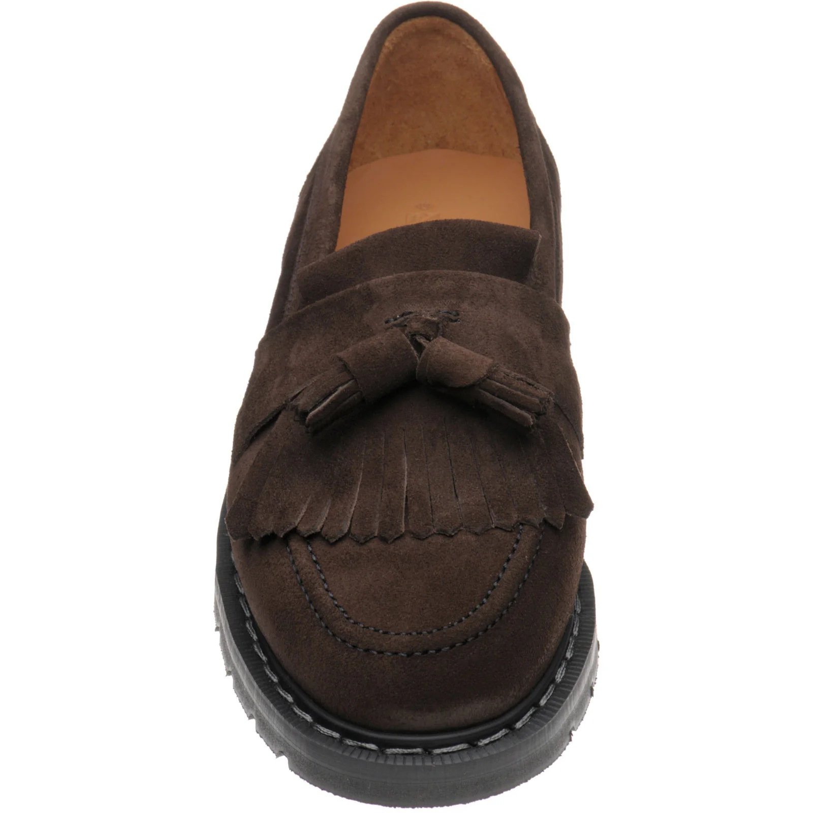 Herring Charlie ladies rubber-soled tasselled loafers in polo brown suede - Image 2