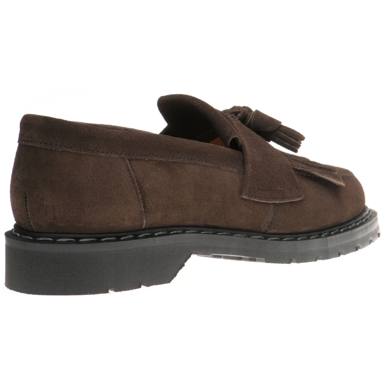 Herring Charlie ladies rubber-soled tasselled loafers in polo brown suede - Image 4